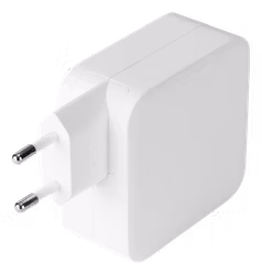 Deltaco USB-C wall charger with dual USB-C ports PD and GaN technology, 100 W, white