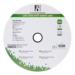 Deltaco U/FTP Cat6a installation cable, 305m, 500MHz, Delta-certified, LSZH, gray