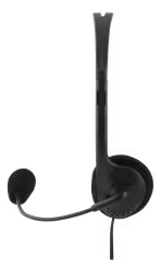 Deltaco Stereo headset, 30 mm element, 32 Ohm, 1x 3,5 mm (4-pin), 2 m kabel, svart