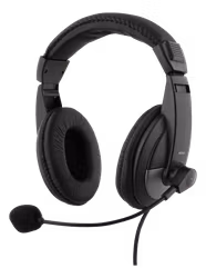 Deltaco Headset, 40mm element, 1x4-pin 3.5mm connector, black