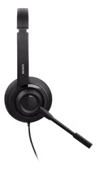 Deltaco Office USB mono headset, volume control, noise reducing mic, black
