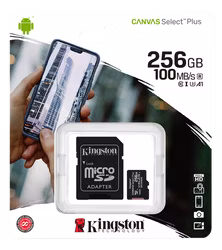 Kingston Canvas Select Plus MicroSDXC, 256GB, Class 10 UHS-I, incl. adapter, black