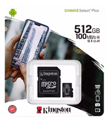 Kingston Canvas Select Plus MicroSDXC, 512GB, Class 10 UHS-I, incl. adapter, black