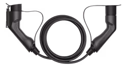Deltaco e-Charge kabel, type 2 til type 1, 1 fase, 16A, 3.6kW, 3m, svart