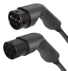 Deltaco e-Charge kabel, type 2 til type 2, 3 fase, 32A, 22kW, 7m, svart