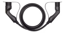 Deltaco e-Charge kabel, type 2 til type 2, 3 fase, 16A, 11kW, 3m, svart