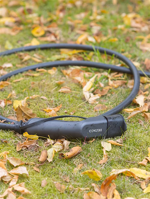 Deltaco e-Charge kabel, Schuko til type 2, 1 fase, 6/8A, 1.8kW, svart