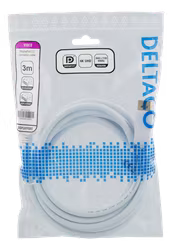 Deltaco DisplayPort cable, 3 m, 4K UHD, DP 1.2, white