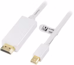Deltaco mini DisplayPort til HDMI, med lyd, 2m, svart