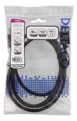Deltaco DisplayPort kabel, 1.5m, 8K, DP 1.4, DSC 1.2, svart