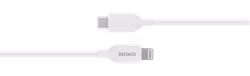 Deltaco Lightning for USB-C cable, 2m, Apple C94 chipset FSC-labeled packaging, white