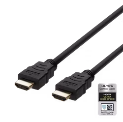 Deltaco Ultra High Speed HDMI Cable, 1m, eARC, QMS, 8K at 60Hz, 4K at 120Hz, black