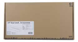 Deltaco 19" fast hylle, 1U, 256mm dyp, svart