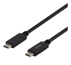 Deltaco USB-C til USB-C kabel, 1m, 5Gbps, USB-IF sertifisert, svart