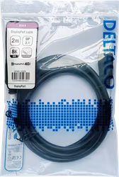 Deltaco DisplayPort cable, DP 2.1, DP40, 2m