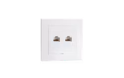 SG Cat6 RJ45 dobbel innfelt nettverkskontakt (hvit)