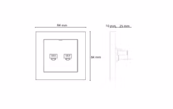 SG Cat6 RJ45 dobbel innfelt nettverkskontakt (svart)