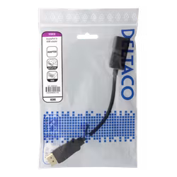 Deltaco DisplayPort - HDMI adapter, 4K UHD 60Hz, 0.2m, svart