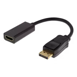 Deltaco DisplayPort - HDMI adapter, 4K UHD 60Hz, 0.2m, svart