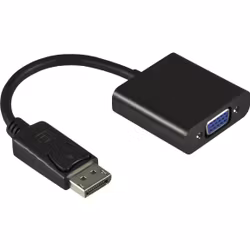Deltaco DisplayPort til VGA-adapter, full HD i 60Hz, 20-pin han til 15-pin hun, 0,2m, svart