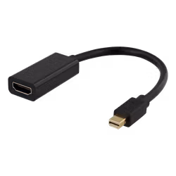Deltaco Mini DisplayPort til HDMI adapter, 4K 60Hz, 0,2m, svart
