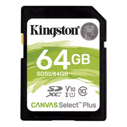 Kingston Canvas Select Plus SDXC, 64GB, Class 10 UHS-I, black