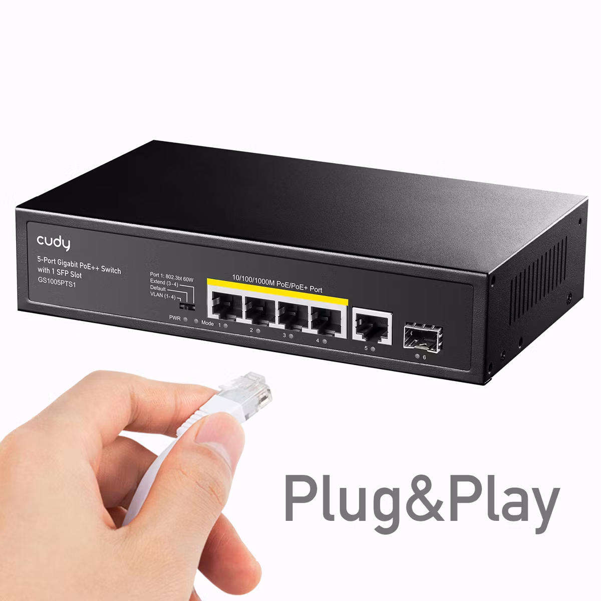 Cudy 5-Port Gigabit PoE+ Switch med SFP port