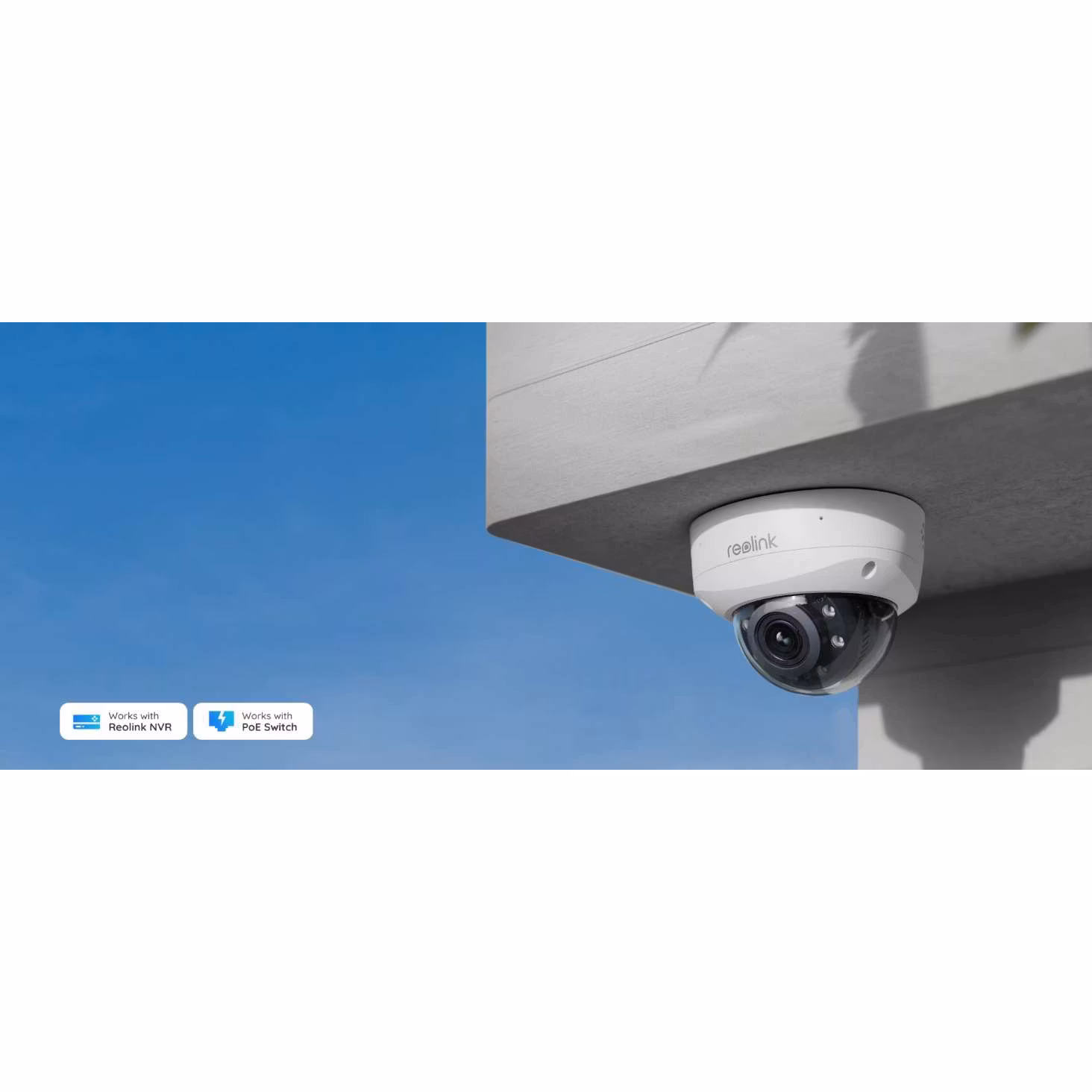 Reolink P437 RLC-843A 4K PoE dome-kamera, 5X optisk zoom, Spotlys, Vandalsikkert