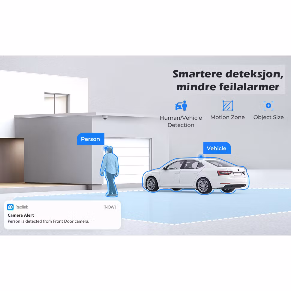 Reolink P437 RLC-843A 4K PoE dome-kamera, 5X optisk zoom, Spotlys, Vandalsikkert