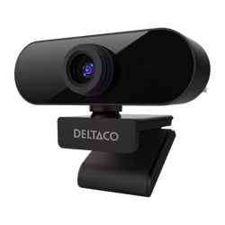 Deltaco Full HD-webkamera med 360° rotasjon, vippes opp/ned, 2MP, svart