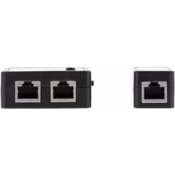 Deltaco kabeltester for RJ45, RJ12, RJ11 og BNC, todelt, beskyttelsesveske i hardplast, svart