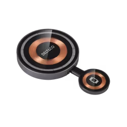 Deltaco 2-i-1 trådløs lader med magnet, 15 W, gjennomsiktig