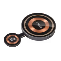 Deltaco 2-i-1 trådløs lader med magnet, 15 W, gjennomsiktig