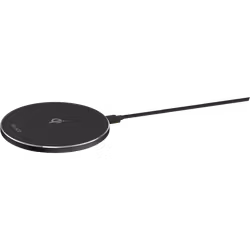 Deltaco Trådløs hurtiglader med LED-ring, 15 W, svart