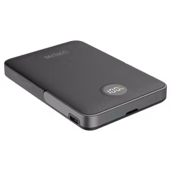 Deltaco Powerbank 5000 mAh, med stativ, trådløs, PD 20 W, magnet, svart