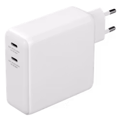Deltaco USB-C-vegglader med innebygd powerbank og GaN-teknologi, 9600 mAh, hvit