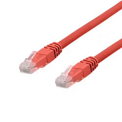 Deltaco U/UTP Cat6a patchkabel, 1m, 500MHz, LSZH, rød