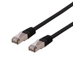 Deltaco U/FTP Cat6a patchkabel, 0,3m, 500MHz, LSZH, svart