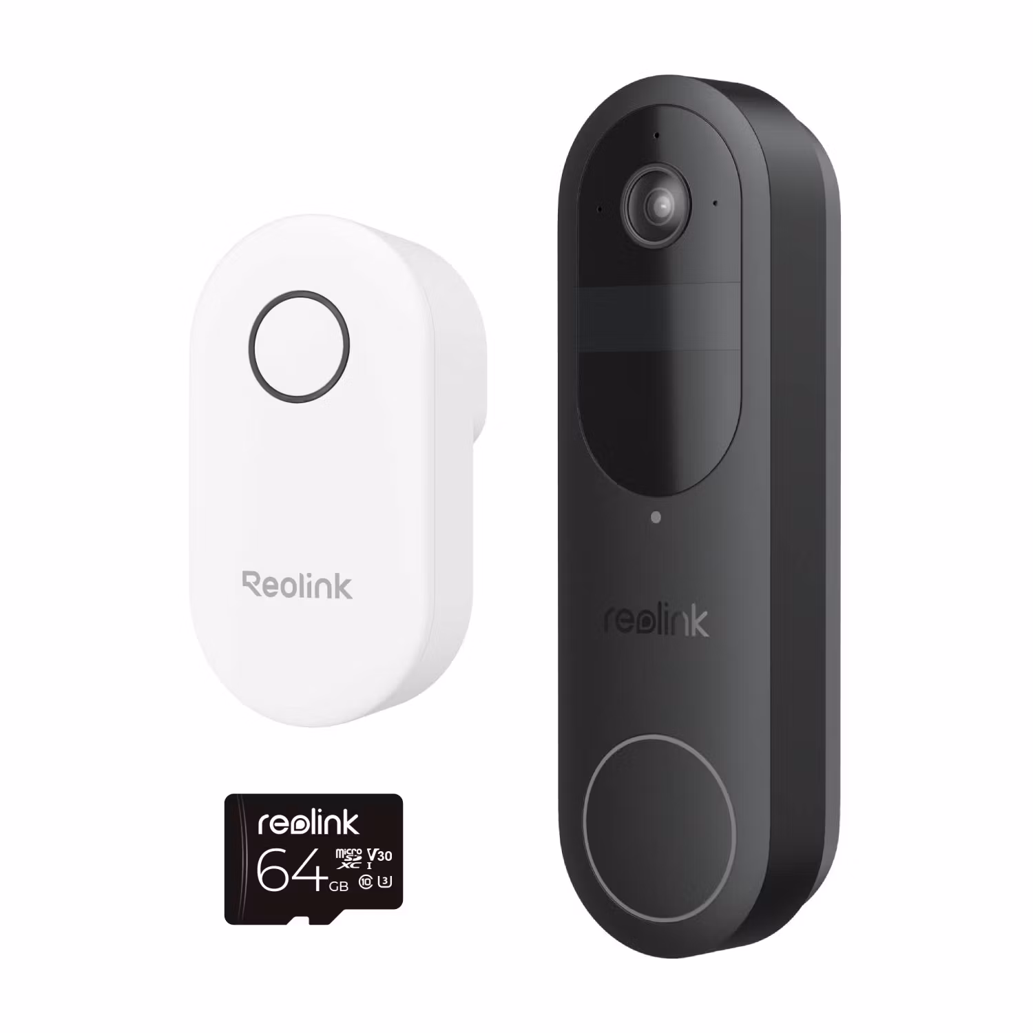 Reolink Ringeklokke Batteri WiFi (svart) med Chime og minnekort