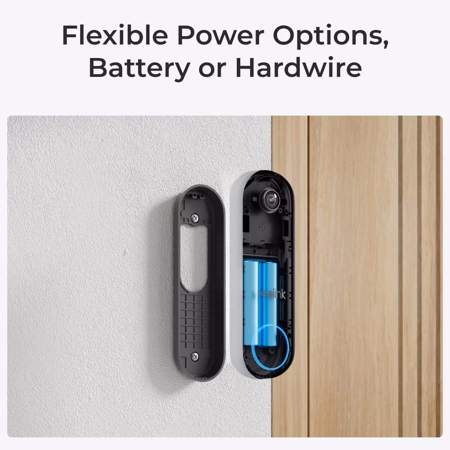 Reolink Ringeklokke Batteri WiFi (svart) med Chime og minnekort