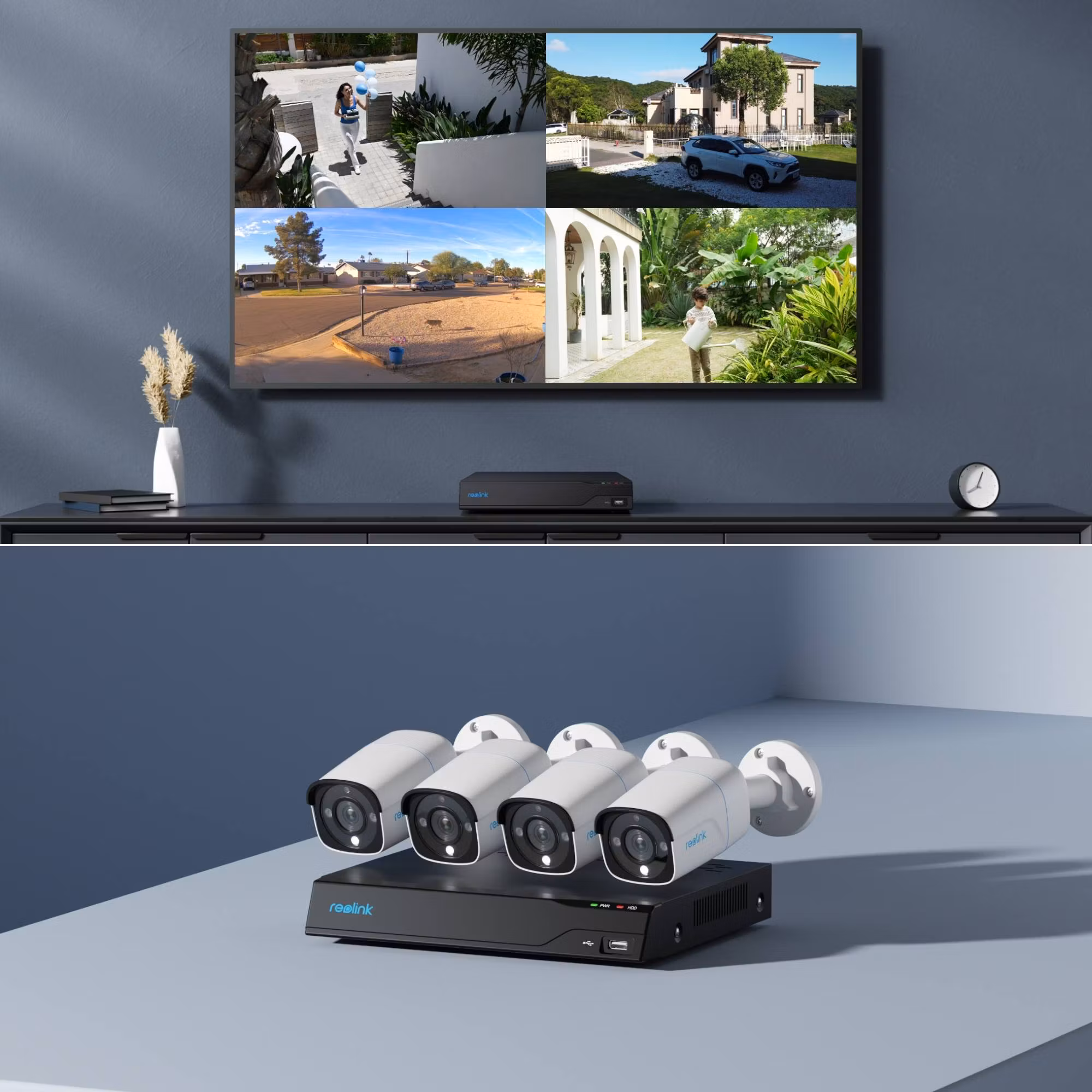 Reolink Kamerapakke, 4 stk. 4K bullet kameraer og opptaker med 2TB disk