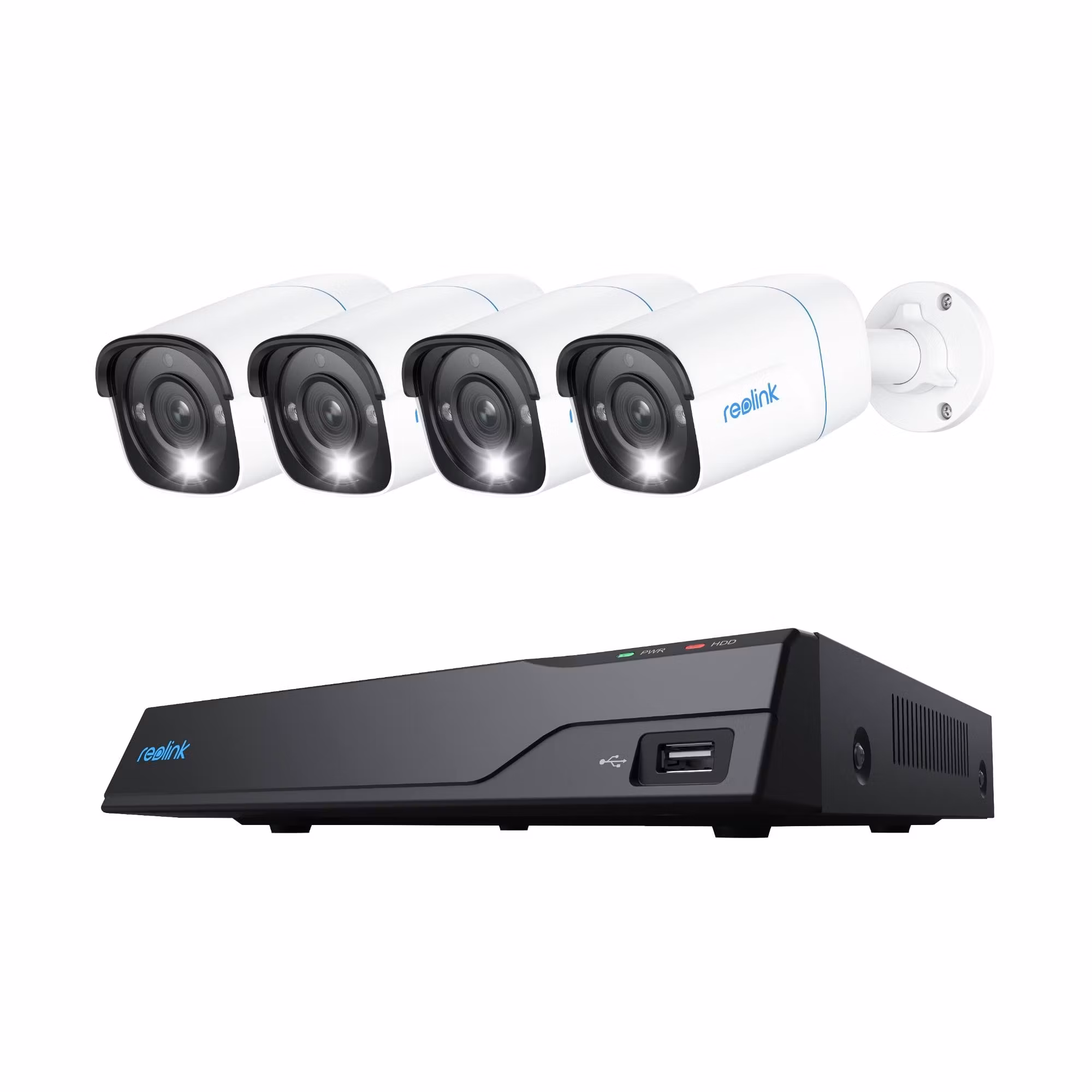 Reolink Kamerapakke, 4 stk. 4K bullet kameraer og opptaker med 2TB disk
