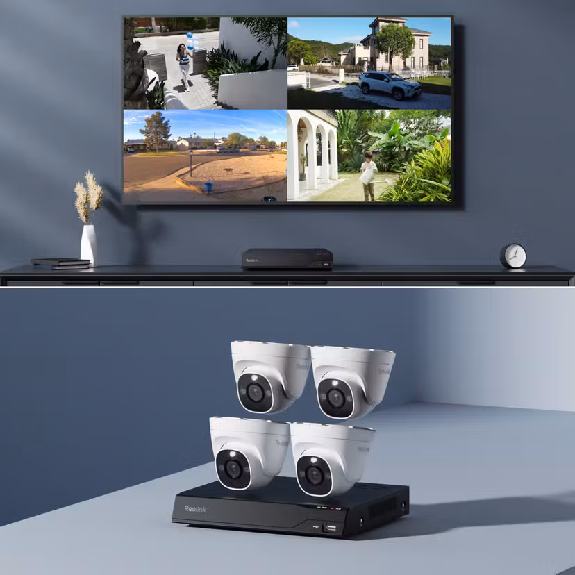 Reolink Kamerapakke, 4 stk. 4K dome kameraer og opptaker med 2TB disk