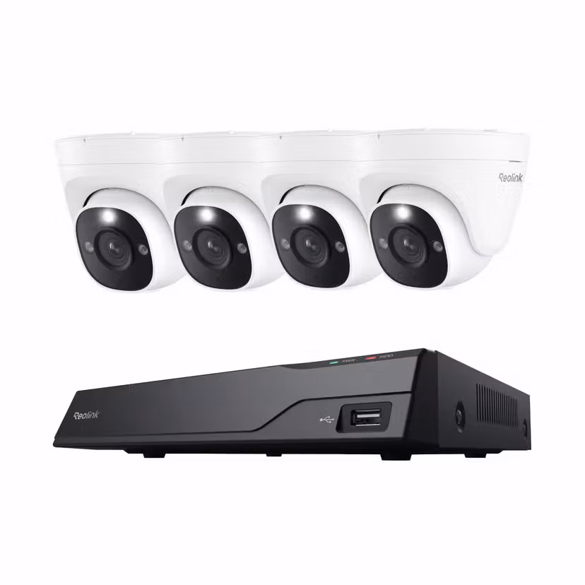 Reolink Kamerapakke, 4 stk. 4K dome kameraer og opptaker med 2TB disk