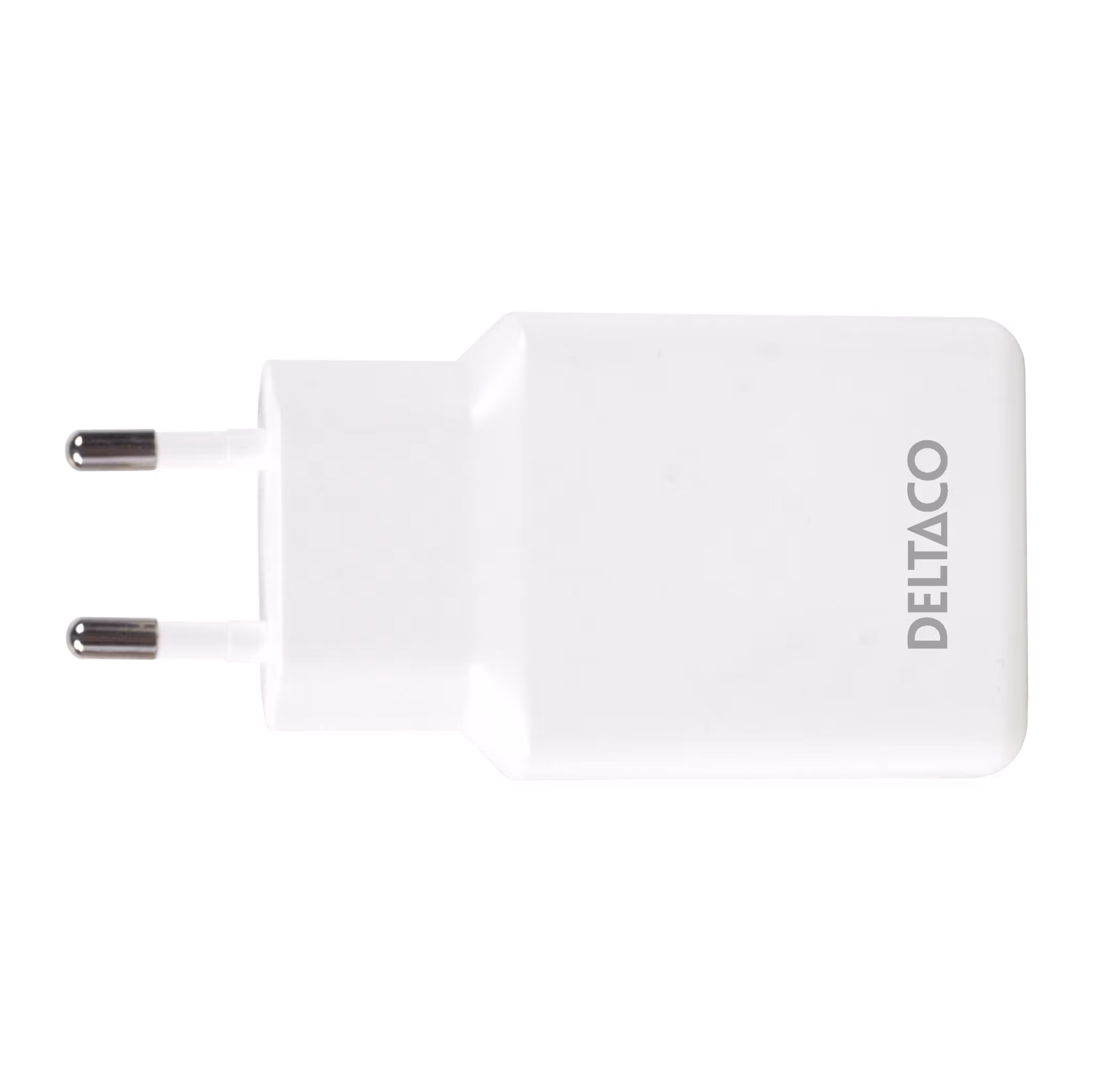 Deltaco USB-C vegglader 45 W, 2x USB-C PD, slank størrelse, støtter PPS