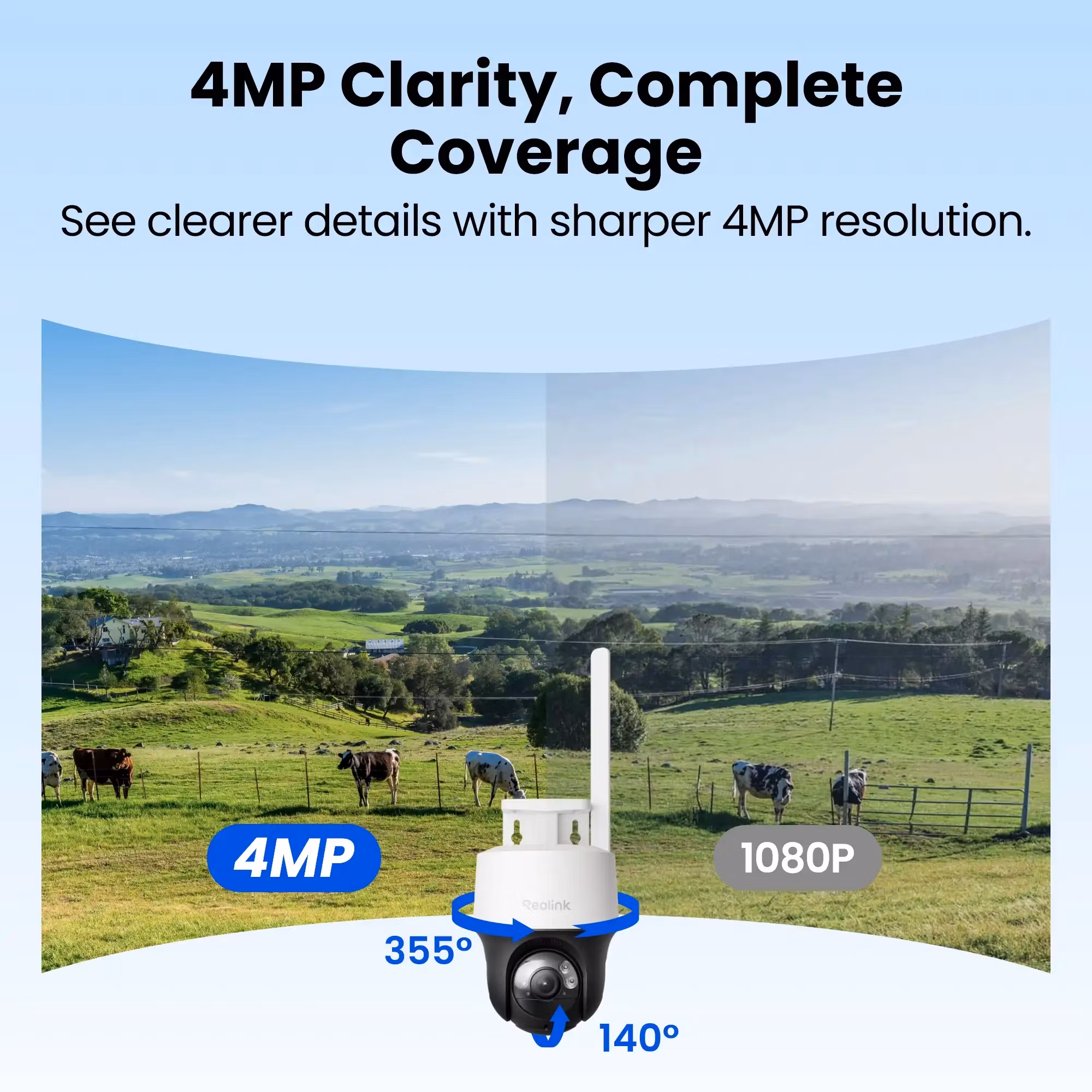 Reolink GO PT S Lite 2K 4MP 4G kamera, innebygget SIM-kort