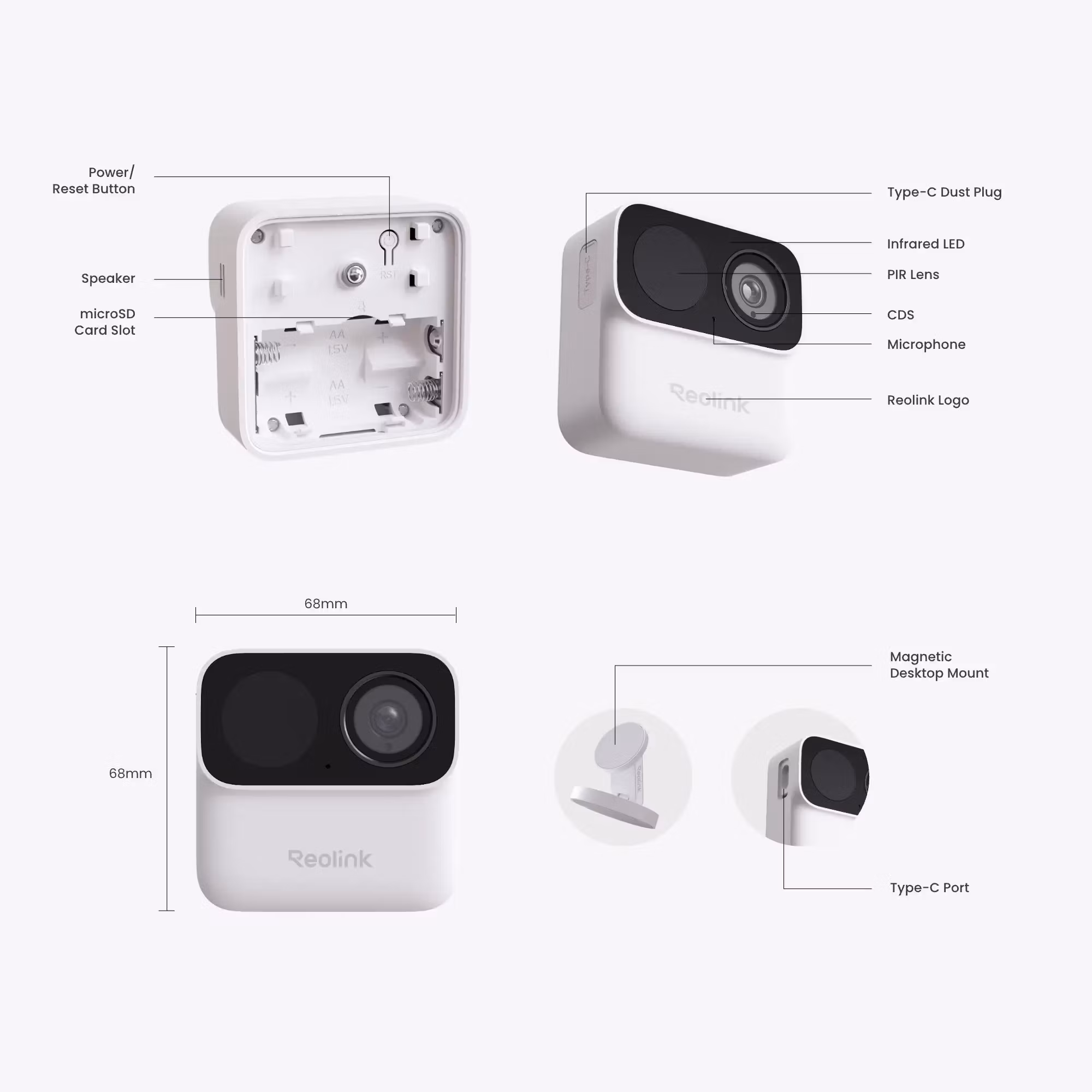 Reolink Argus MagiCam 2MP WiFi Ultrafleksibelt batterikamera