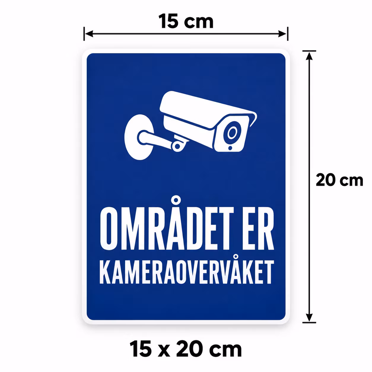 Kameraovervåking-skilt – Plast, selvklebende