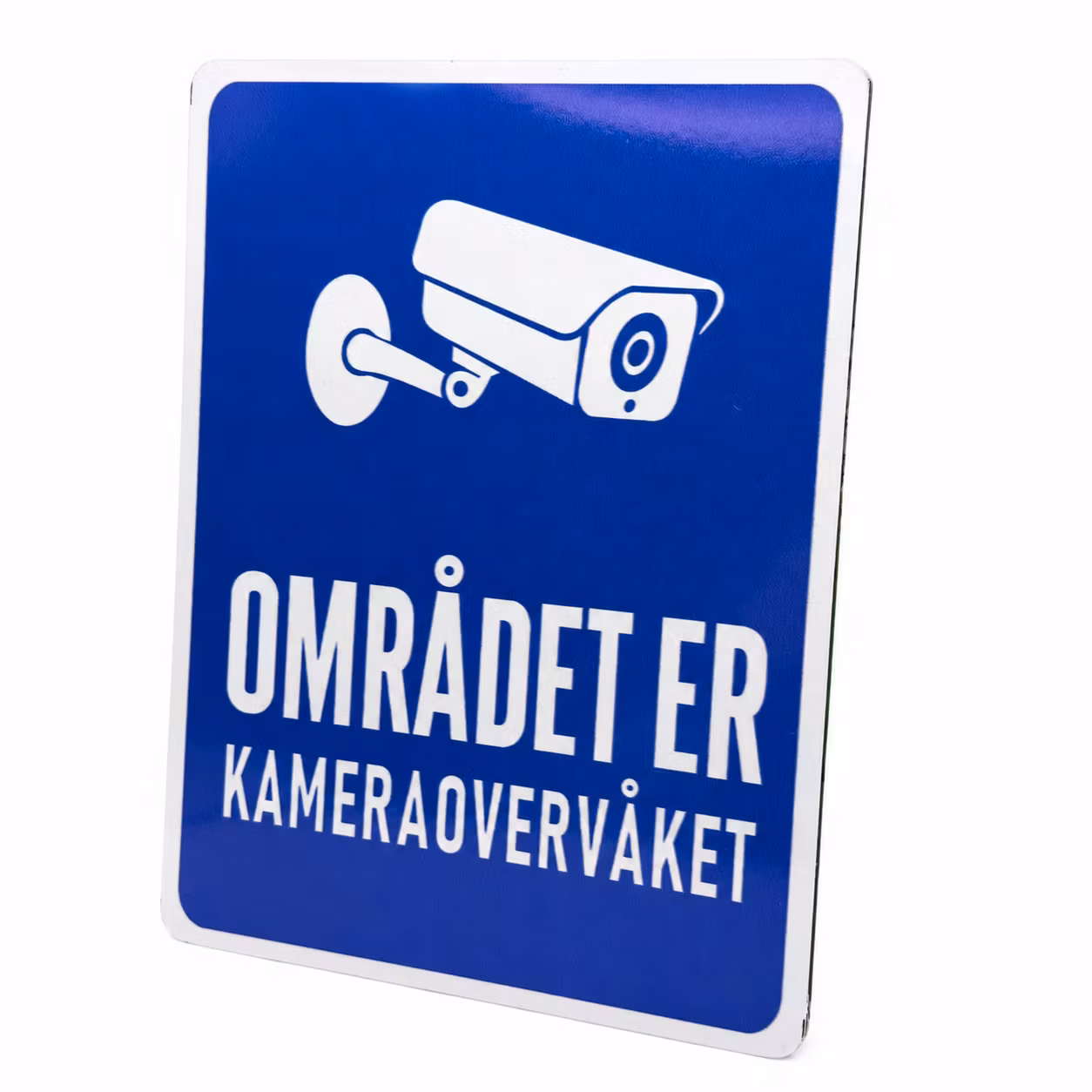 Kameraovervåking-skilt – 15 × 20 cm, reflekterende plast, selvklebende