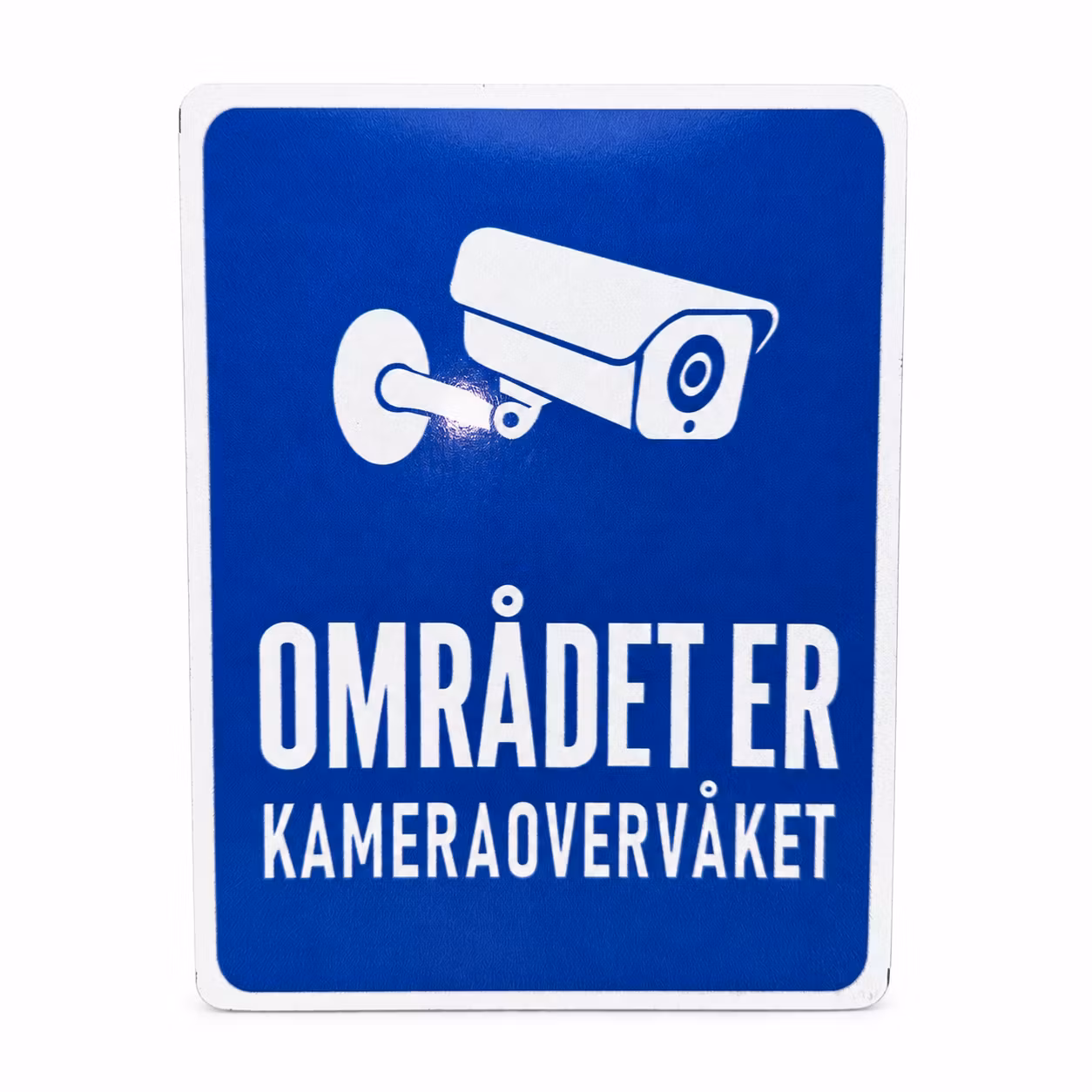 Kameraovervåking-skilt – 15 × 20 cm, reflekterende plast, selvklebende